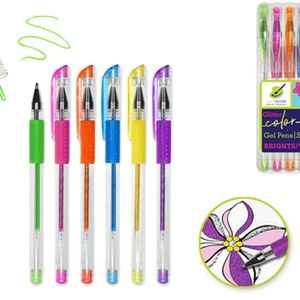 6 pieces Bright Gel Pens Multi Colors Stylos gel colorés